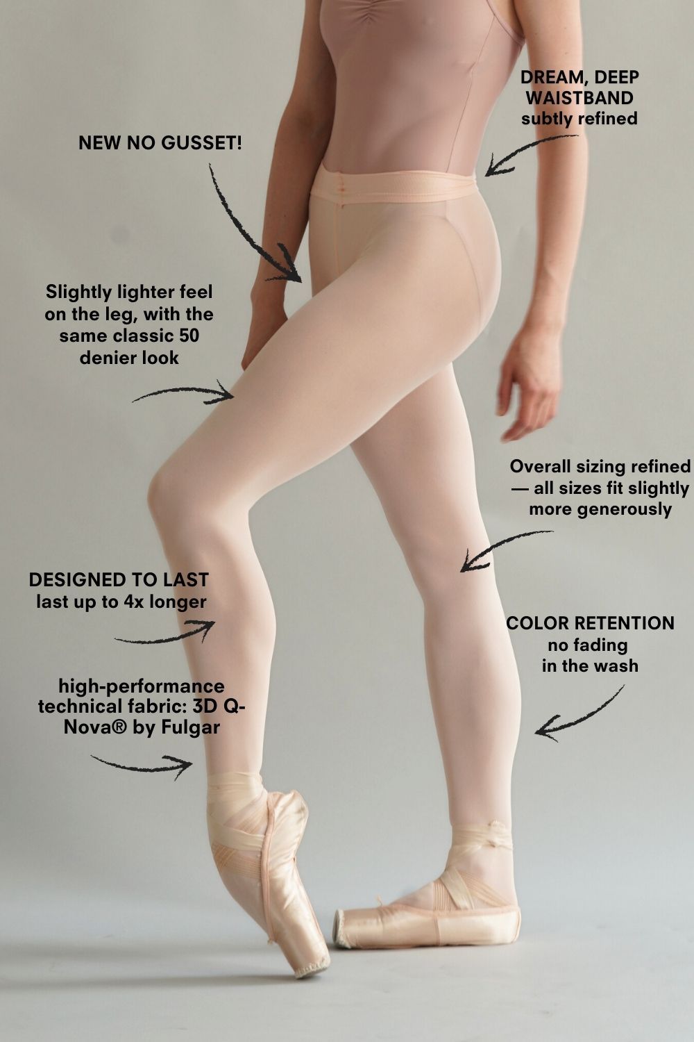 NEW IMPROVED Ballet Tights Convertible - Pink