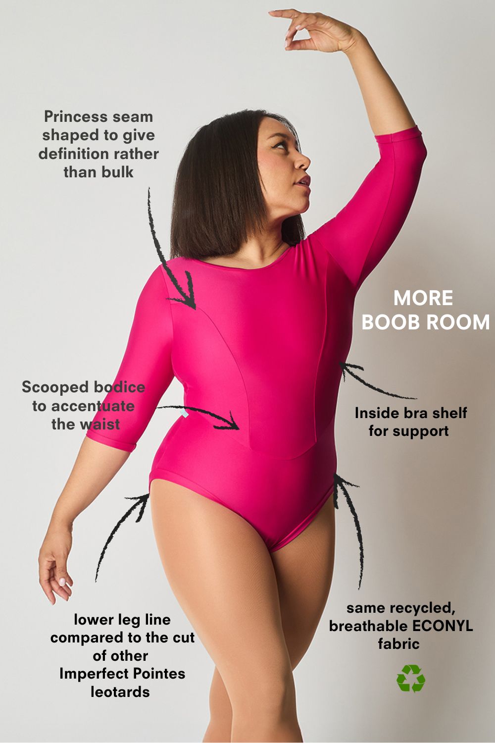 We Got Boobs dance leotard - Hot Pink