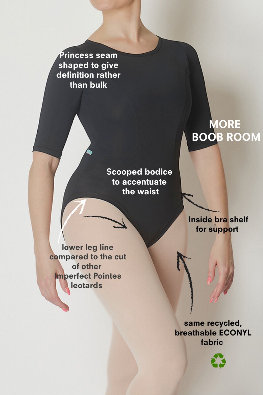 We Got Boobs dance leotard - Black