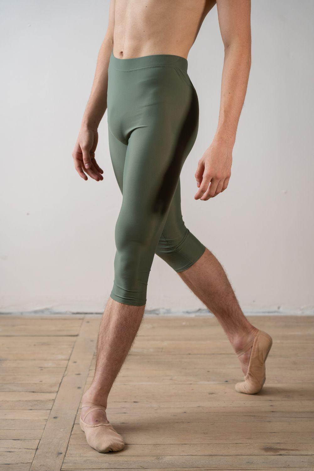 Men's Below Knee Dance Tights - Army Green-Men's Ballet Tights Sustainable-Imperfect Pointes- Modbury