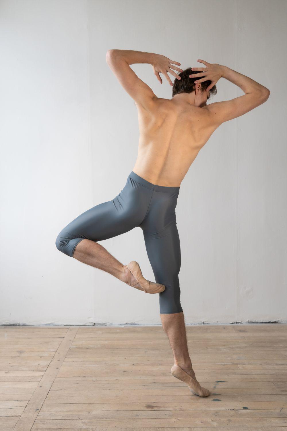 Men's Below Knee Dance Tights -Grey-Men's Ballet Tights Sustainable-Imperfect Pointes- Modbury