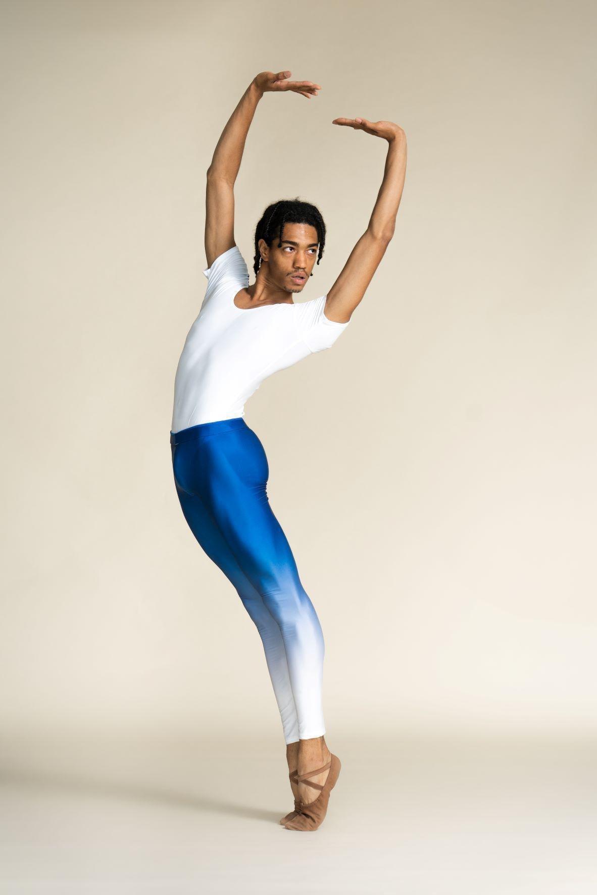 Men's Dance Tights -Ombre Blue-Men's Sustainable Ballet Tights-Imperfect Pointes- Po Delta