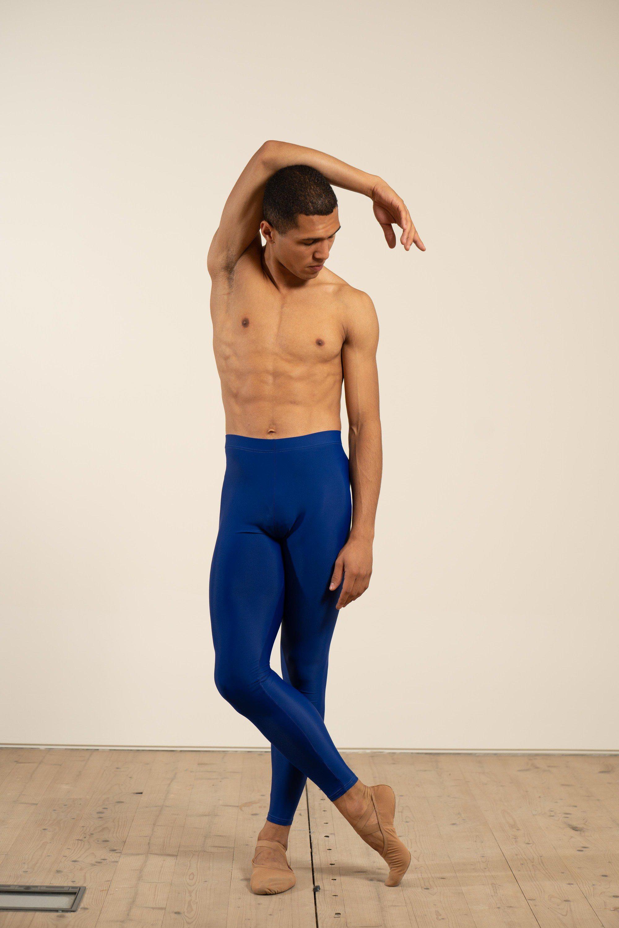 Men's Dance Tights -Racing Blue-Men's Sustainable Ballet Tights-Imperfect Pointes- Po Delta