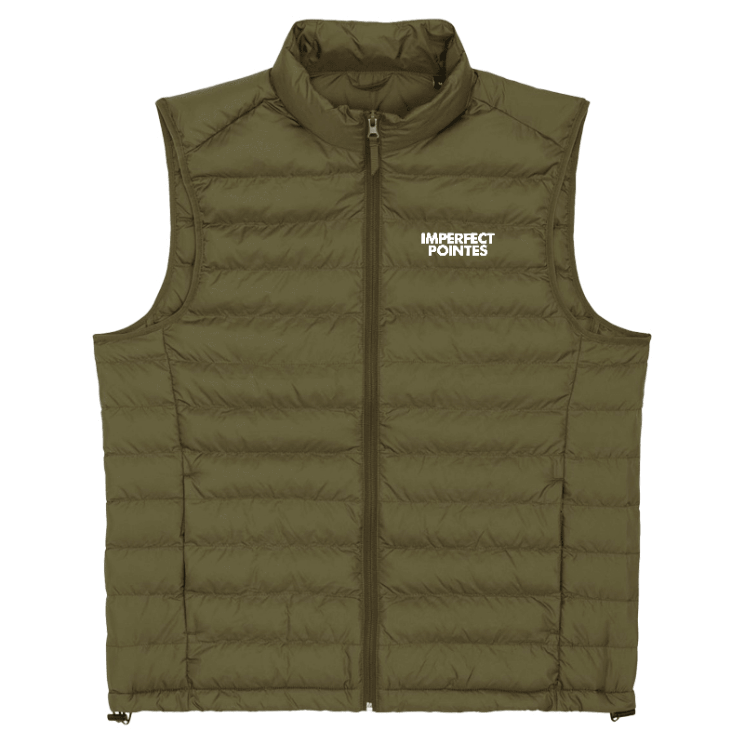 Mens Quilted Bodywarmer Gilet with WHITE embroidered logo - Accessories, New, Ready to Ship - Imperfect Pointes