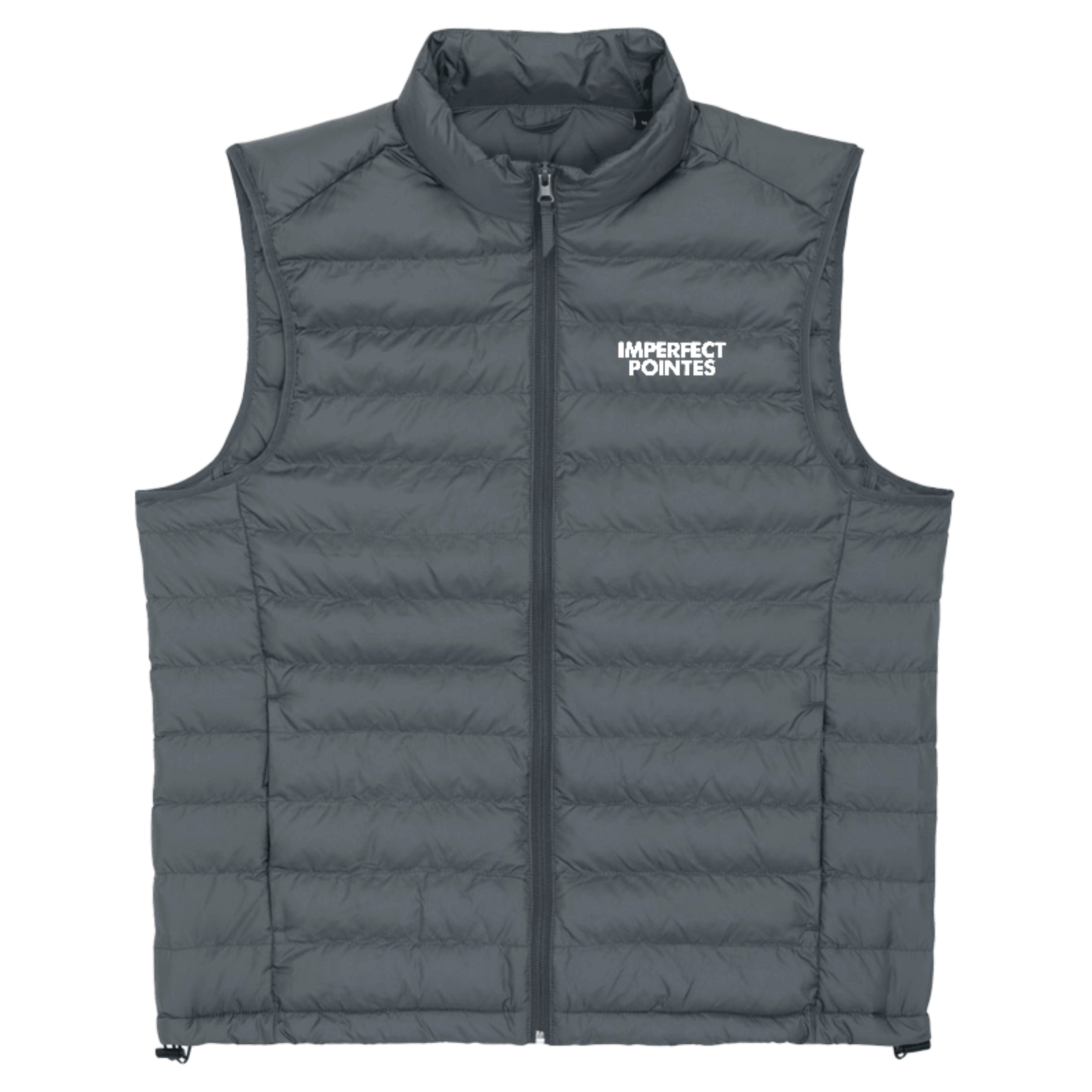 Mens Quilted Bodywarmer Gilet with WHITE embroidered logo - Accessories, New, Ready to Ship - Imperfect Pointes