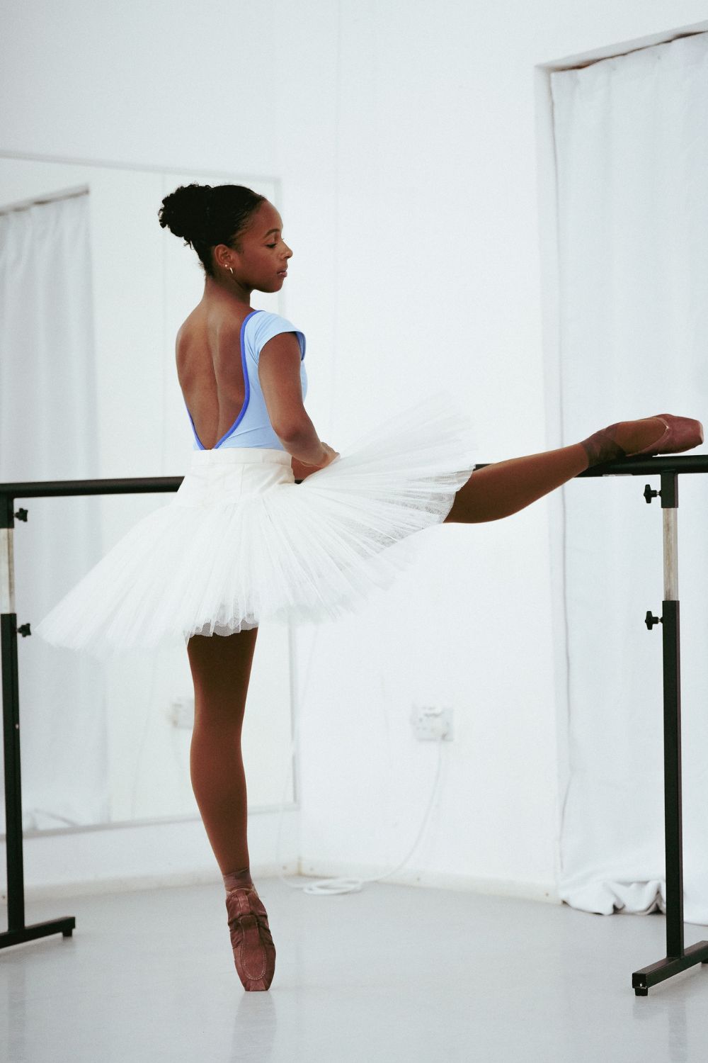 Women's Mersey Cap Sleeve Leotard - River Blue with Royal Blue trim