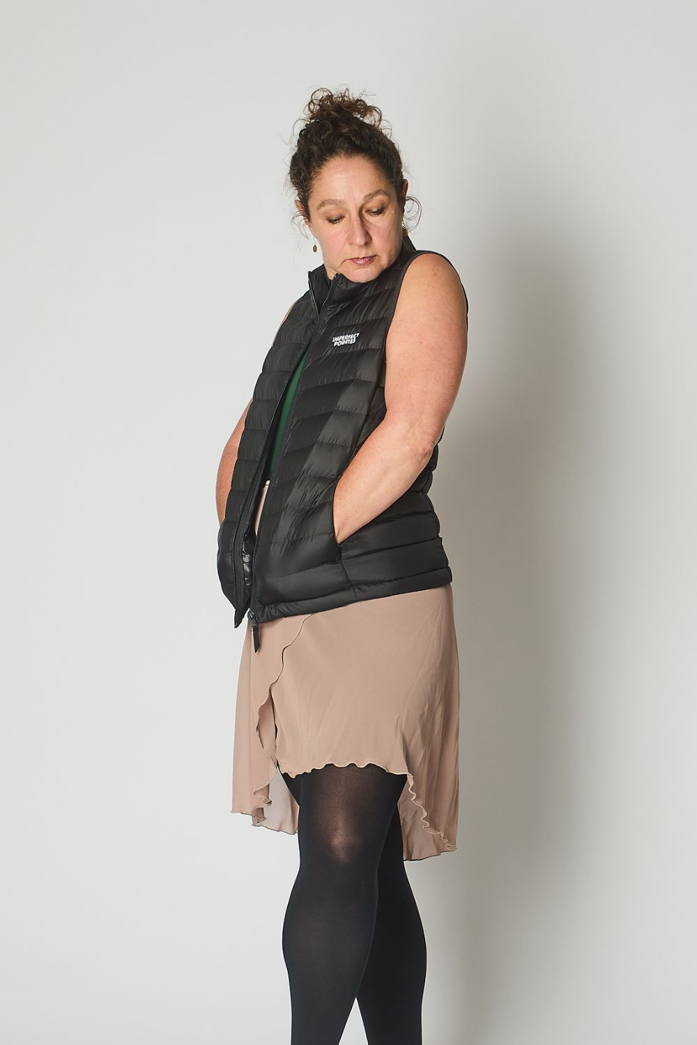 Womens Puffer Bodywarmer Gilet with WHITE Embroidered Logo