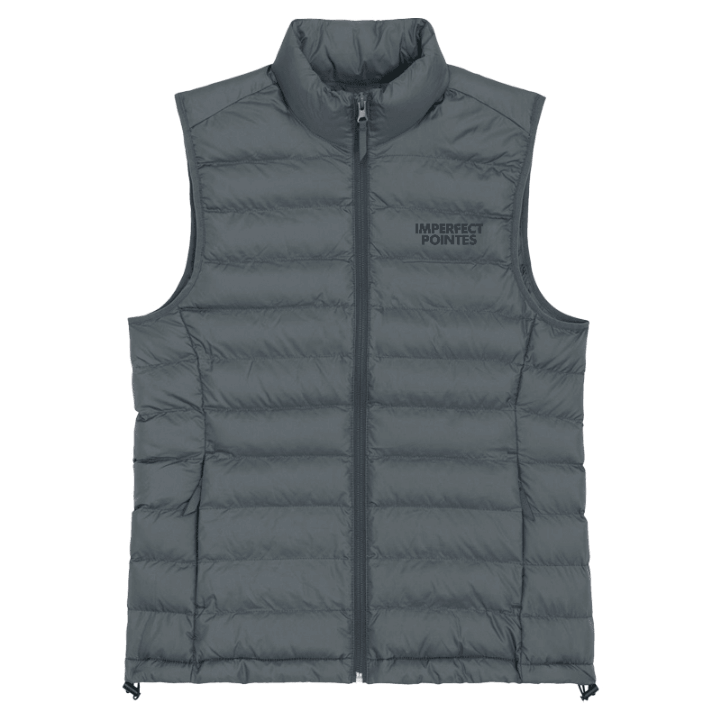 Womens Quilted Bodywarmer Gilet with Embroidered BLACK Logo - Accessories, New, Ready to Ship - Imperfect Pointes