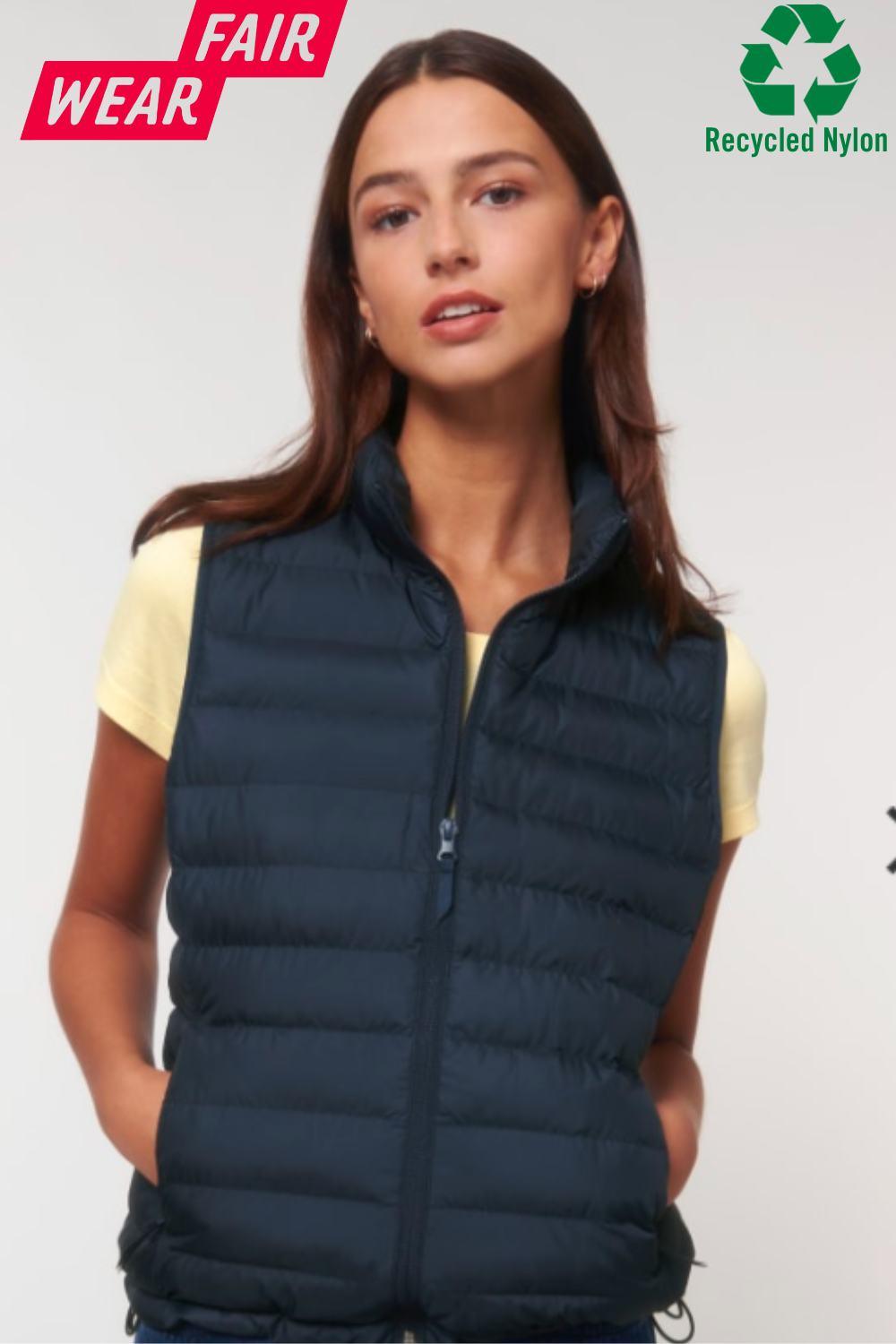 Womens Quilted Bodywarmer Gilet with Embroidered BLACK Logo - Accessories, New, Ready to Ship - Imperfect Pointes