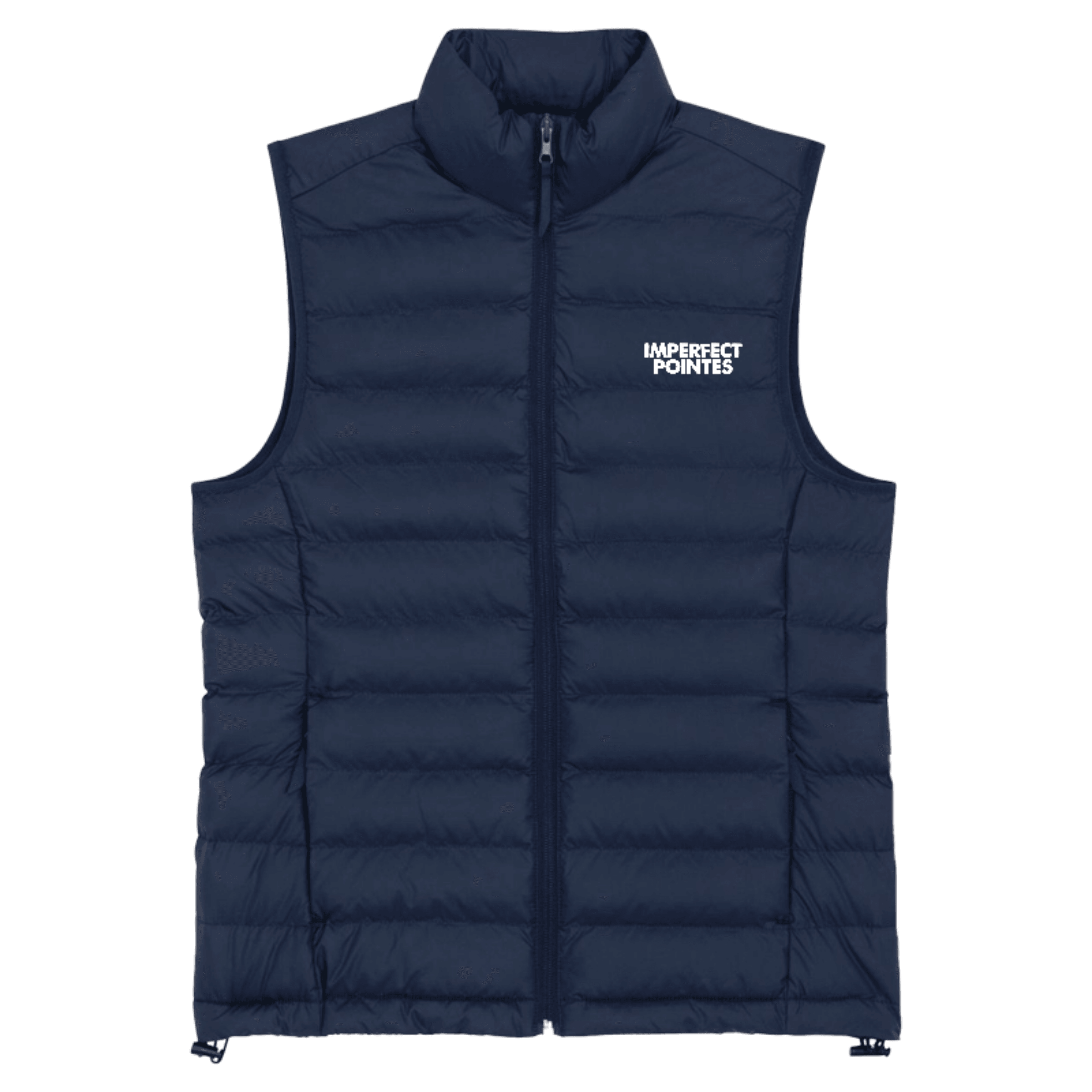 Womens Quilted Bodywarmer Gilet with WHITE Embroidered Logo - Accessories, New, Ready to Ship - Imperfect Pointes