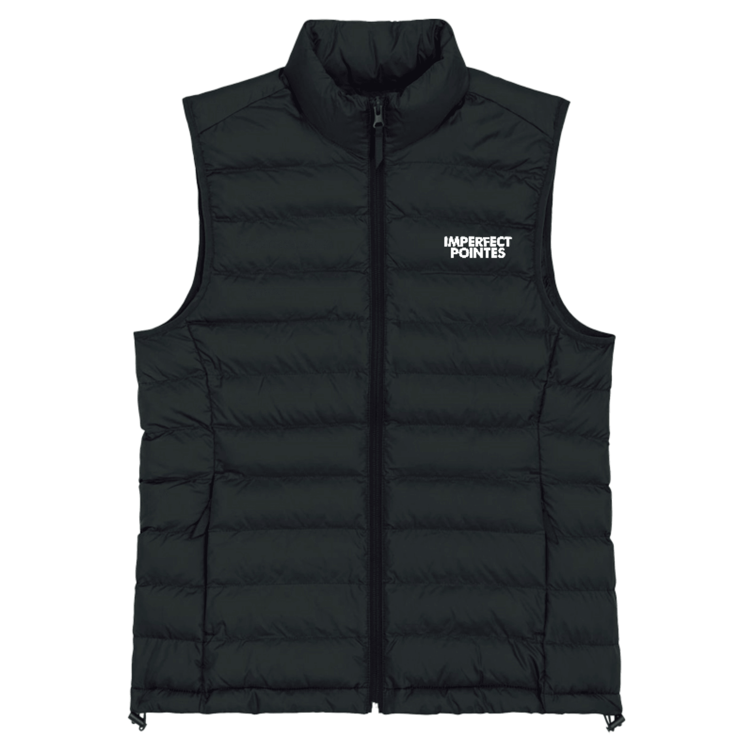 Womens Quilted Bodywarmer Gilet with WHITE Embroidered Logo - Accessories, New, Ready to Ship - Imperfect Pointes