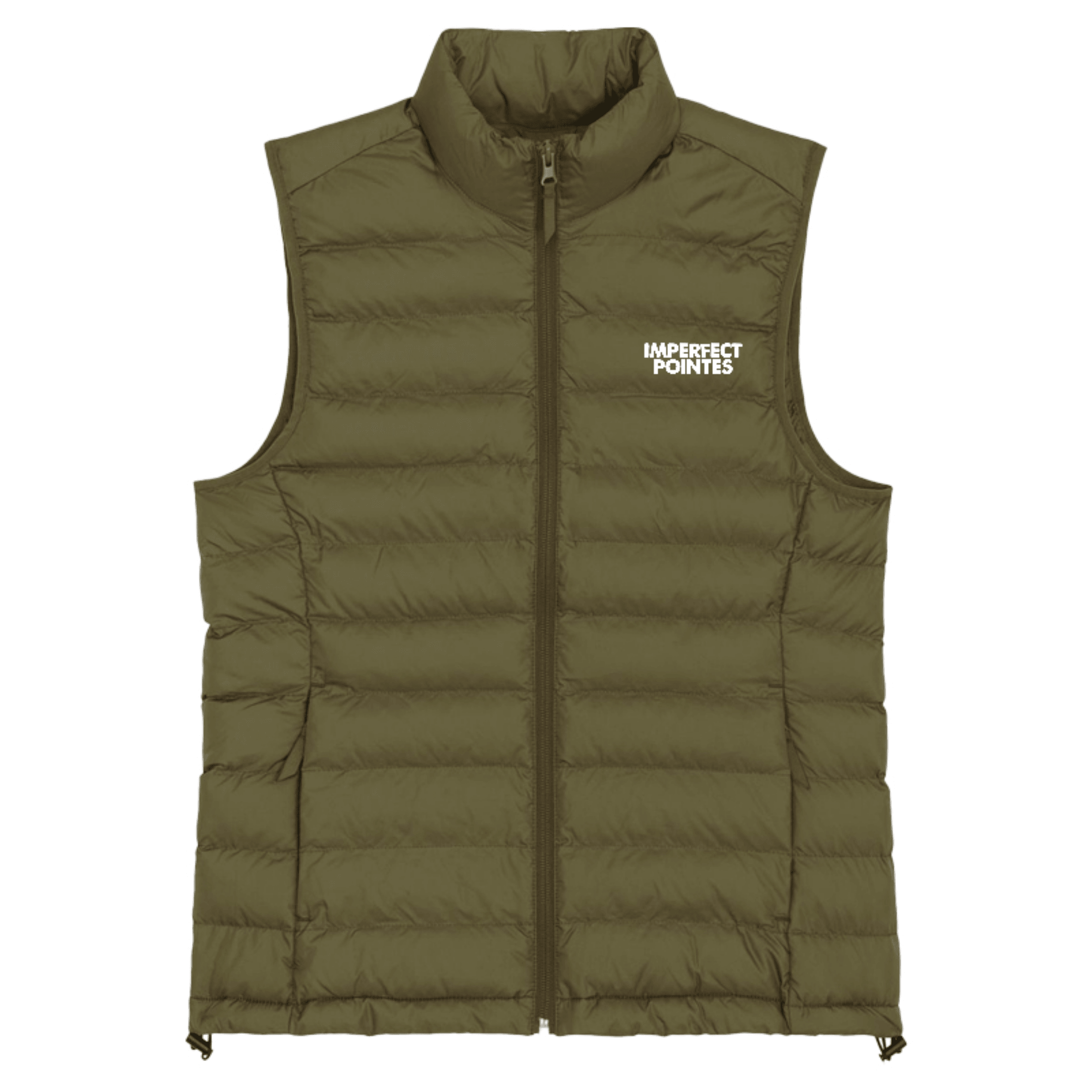 Womens Quilted Bodywarmer Gilet with WHITE Embroidered Logo - Accessories, New, Ready to Ship - Imperfect Pointes