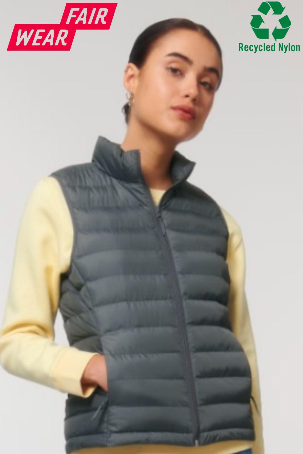 Womens Quilted Bodywarmer Gilet with WHITE Embroidered Logo - Accessories, New, Ready to Ship - Imperfect Pointes