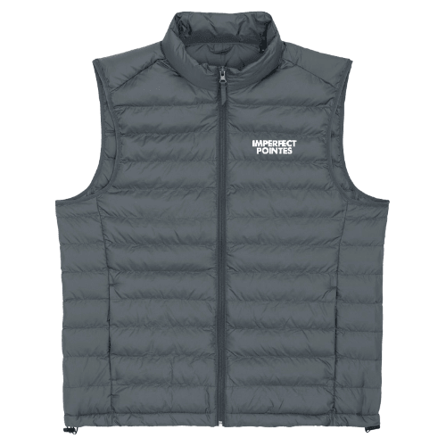 Mens Quilted Bodywarmer Gilet with WHITE embroidered logo - Accessories, New, Ready to Ship - Imperfect Pointes