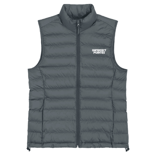 Womens Quilted Bodywarmer Gilet with WHITE Embroidered Logo - Accessories, New, Ready to Ship - Imperfect Pointes