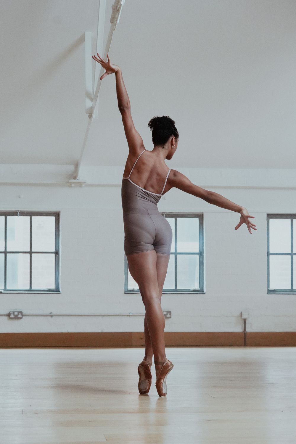 Women's Haina Camisole Leotard - Mocha and Oyster Pink