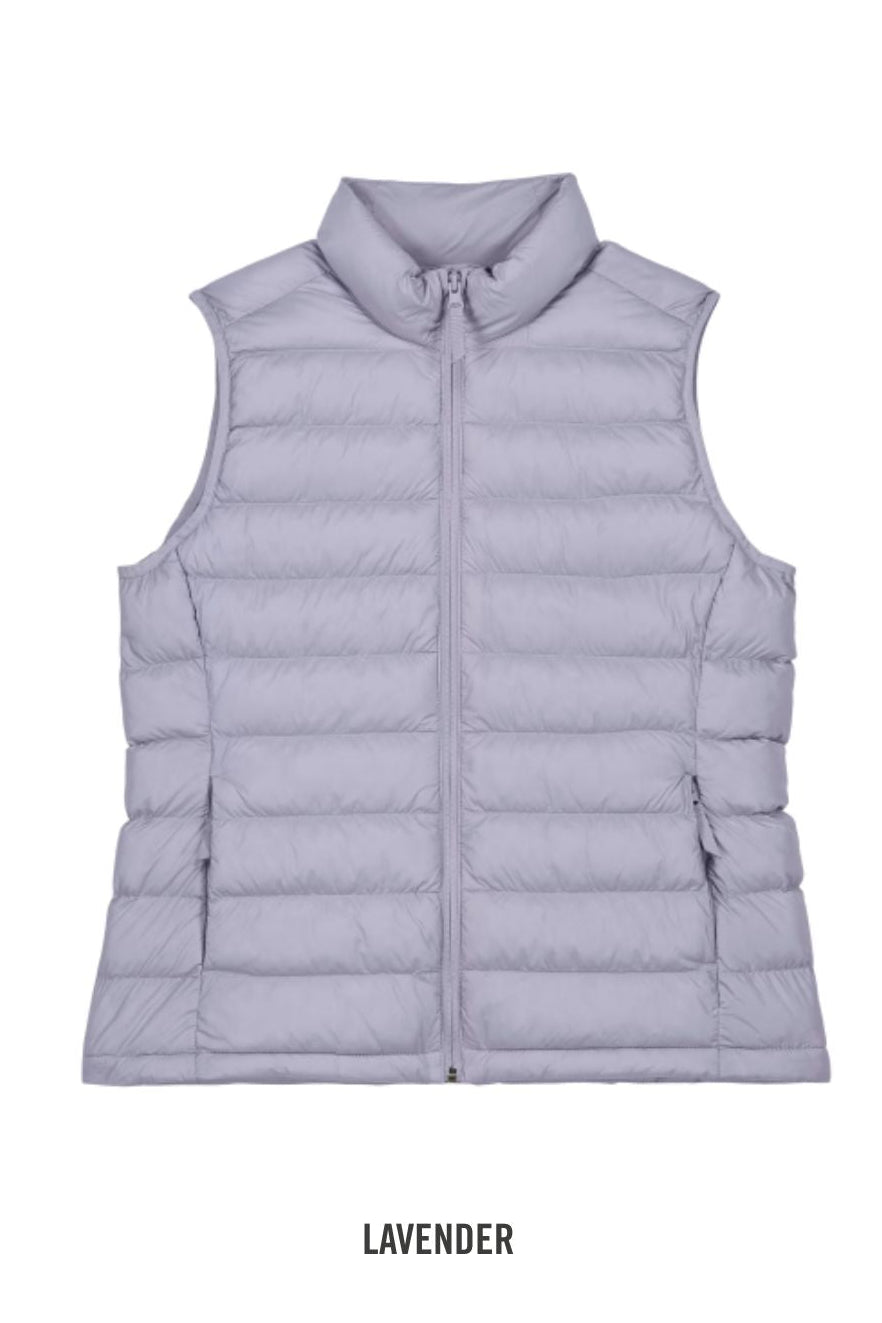 Womens Quilted Bodywarmer Gilet with WHITE Embroidered Logo