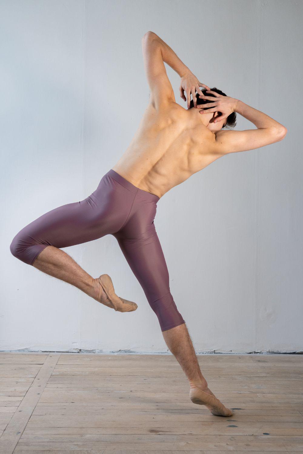 Men's Below Knee Dance Tights -Mauve-Men's Ballet Tights Sustainable-Imperfect Pointes- Modbury