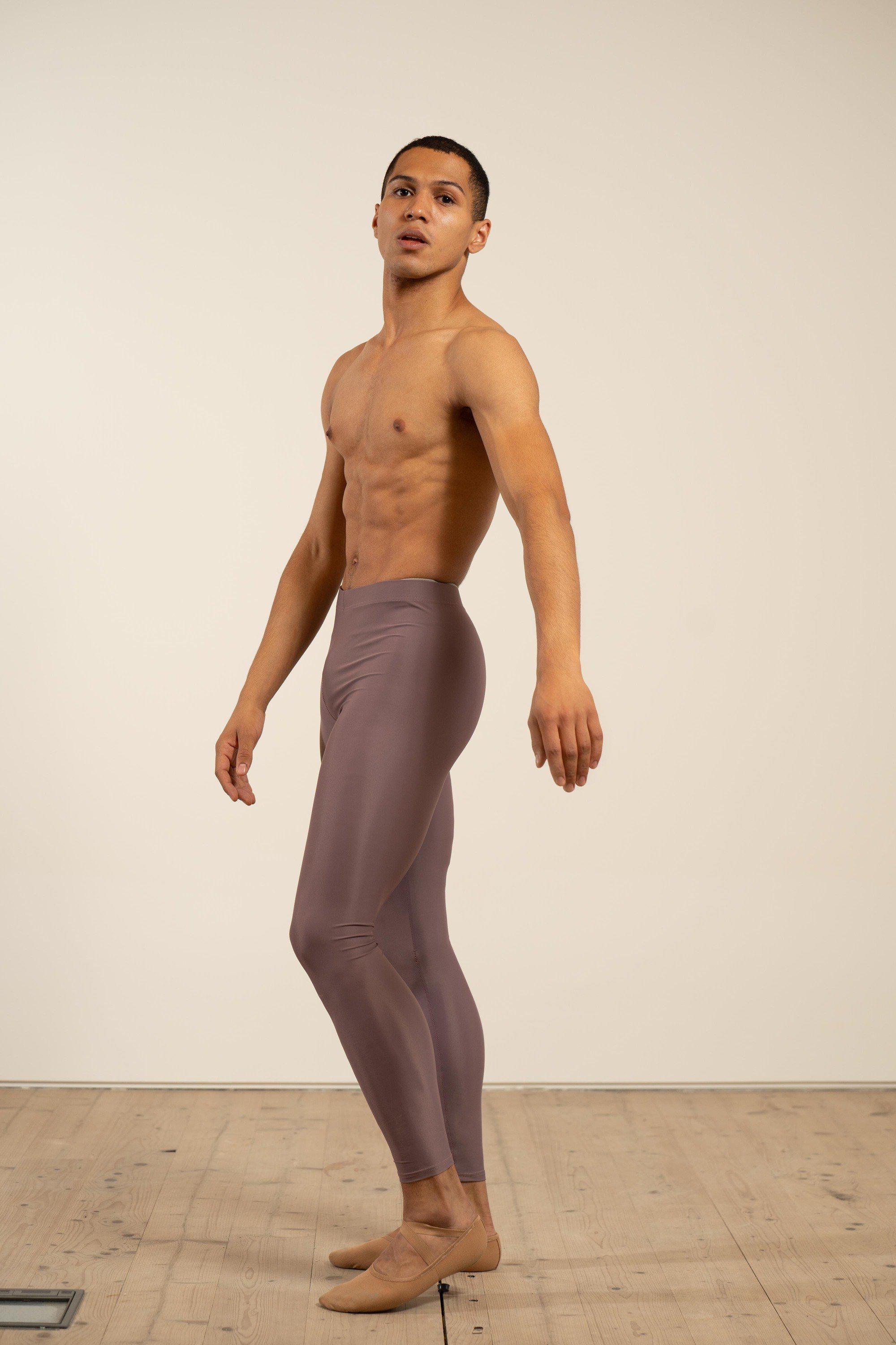 Men's Dance Tights -Mauve-Men's Sustainable Ballet Tights-Imperfect Pointes- Po Delta