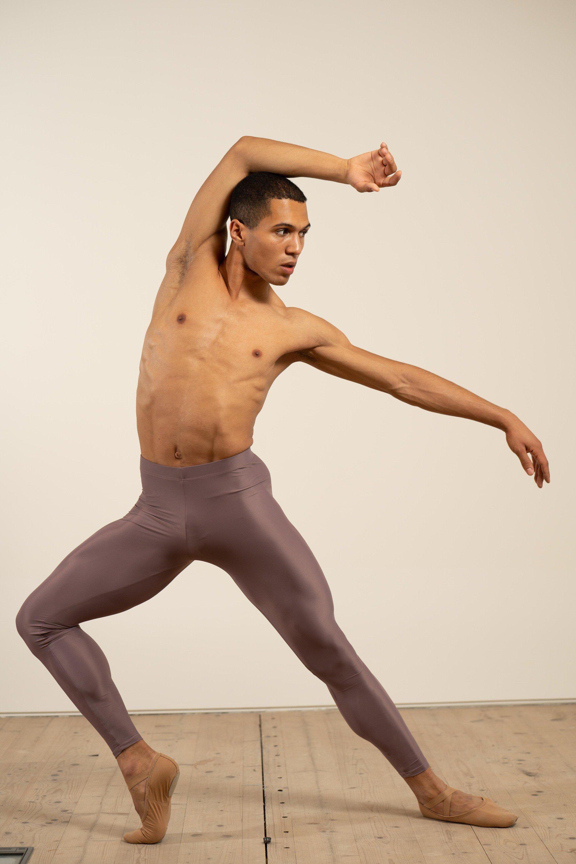 Men's Dance Tights -Mauve-Men's Sustainable Ballet Tights-Imperfect Pointes- Po Delta