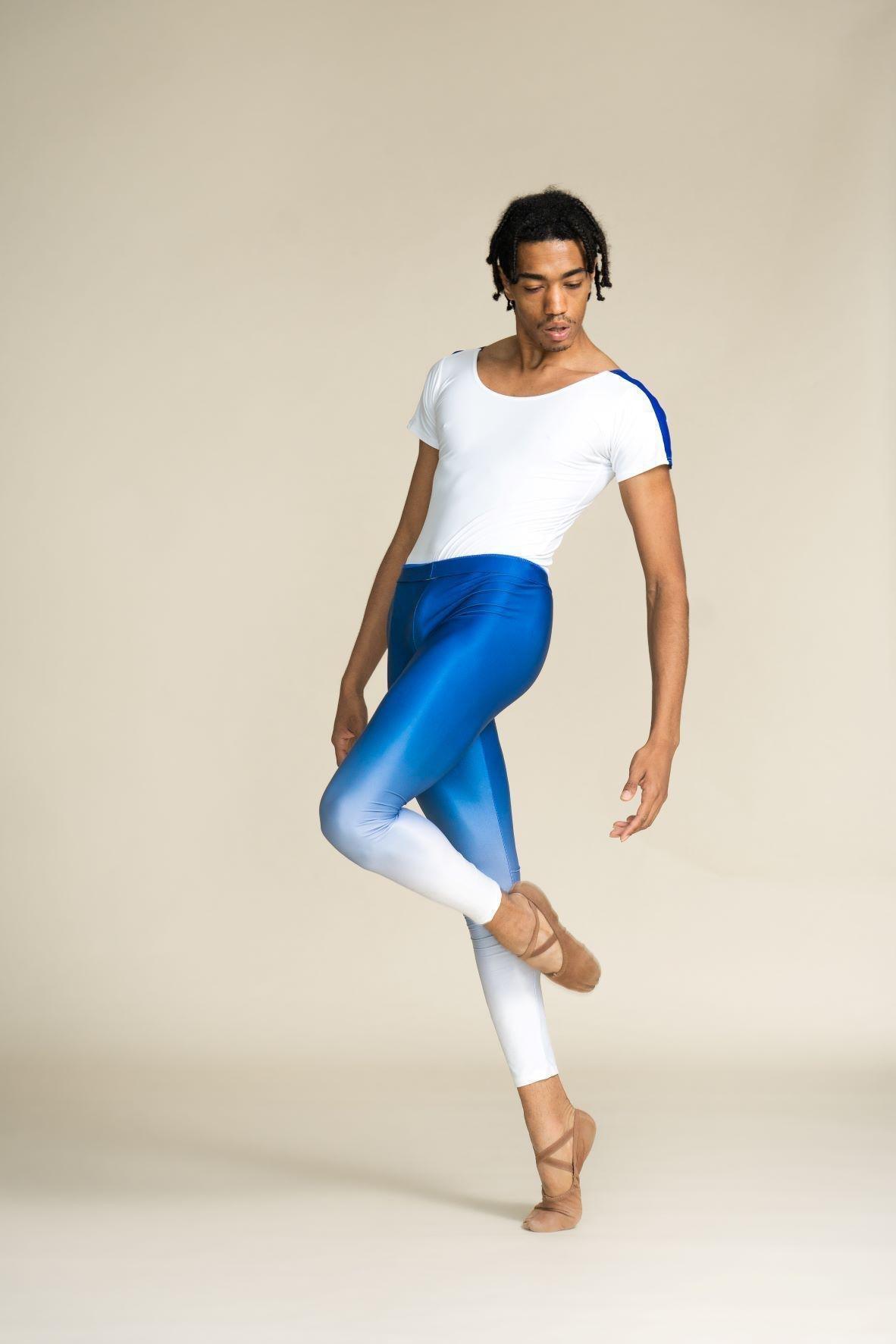 Men's Dance Tights -Ombre Blue-Men's Sustainable Ballet Tights-Imperfect Pointes- Po Delta