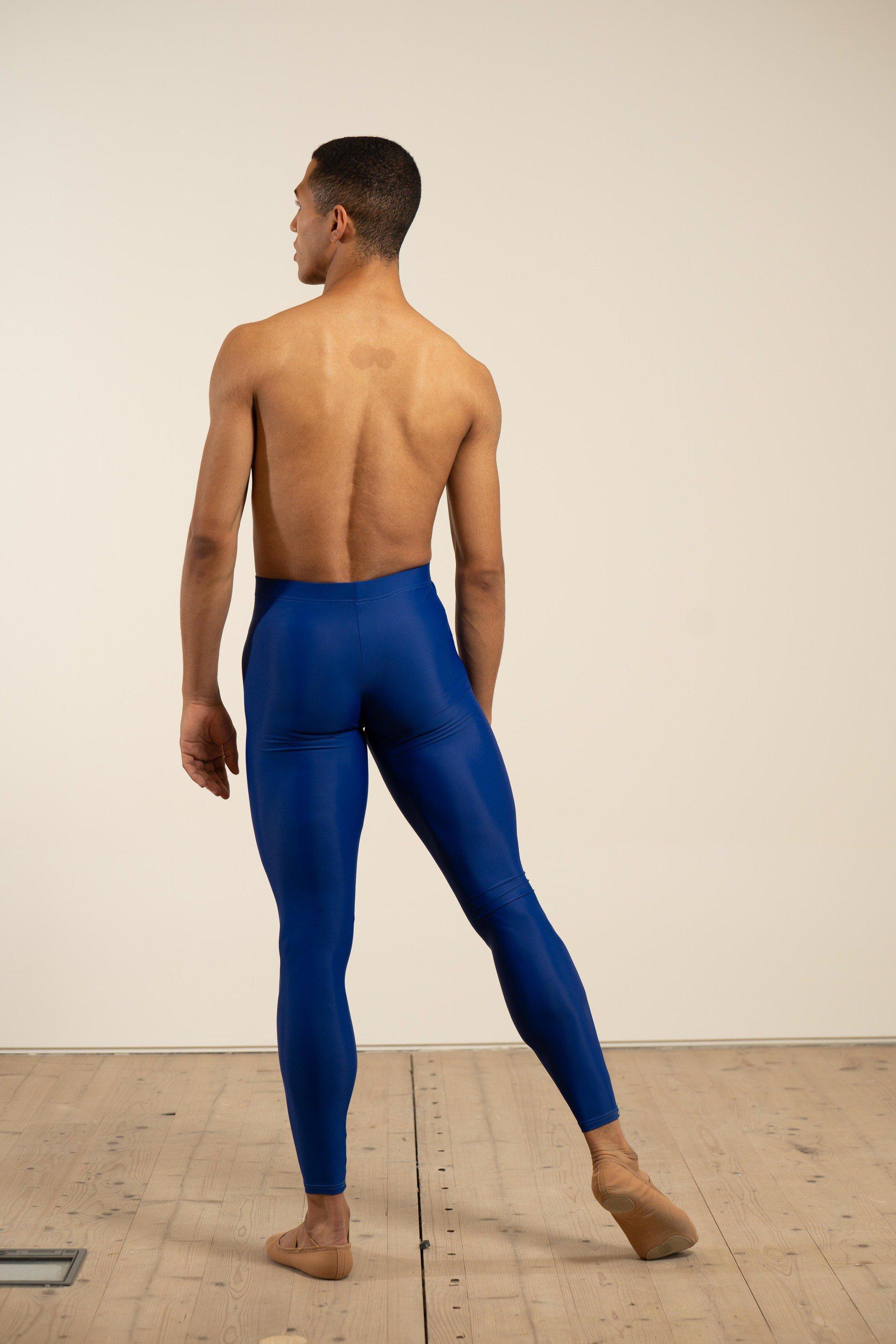 Men's Dance Tights -Racing Blue-Men's Sustainable Ballet Tights-Imperfect Pointes- Po Delta