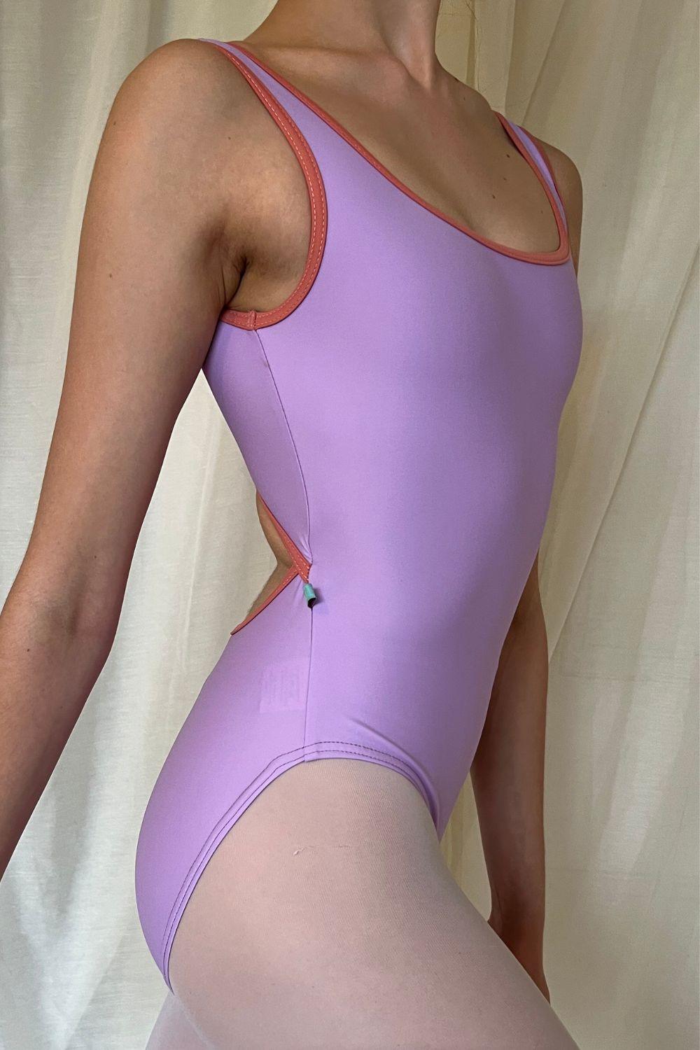 Women's Seychelles Leotard - Lavender with Porcelain - Ready to Ship, Sleeveless - Imperfect Pointes