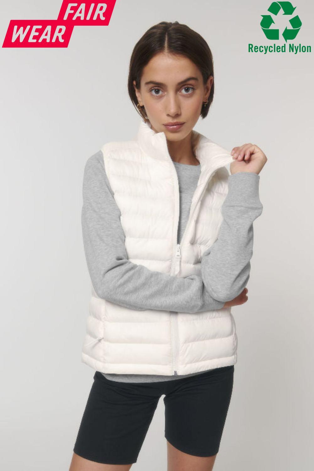 Womens Quilted Bodywarmer Gilet with WHITE Embroidered Logo - Accessories, New, Ready to Ship - Imperfect Pointes