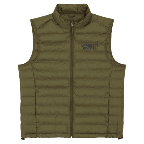 Mens Quilted Bodywarmer Gilet with Embroidered BLACK Logo - Accessories, New, Ready to Ship - Imperfect Pointes